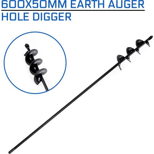 1pcs Earth Auger Hole Digger Tool 600x50mm Borer Post Hole Digger Garden Planting Machine Drill Bit Garden Auger Tool