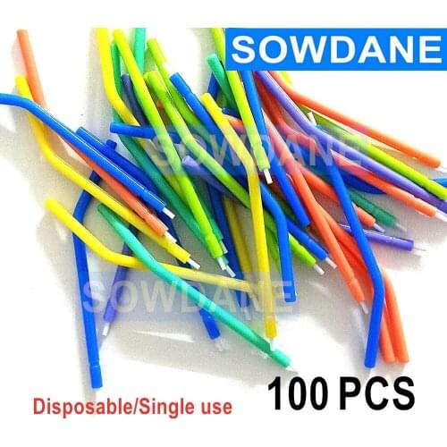 100 pcs Dental Disposable Nozzles Tips for 3 way Air Syringe Spray Dental Air Water Triple Syringe Dental Lab Materials