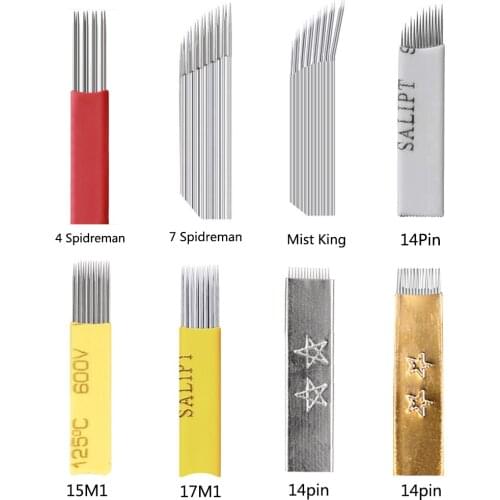 100pcs tattoo Permanent Makeup Needle Sterilized For Eyebrow Lip tattoo Needle Accessories How to choose