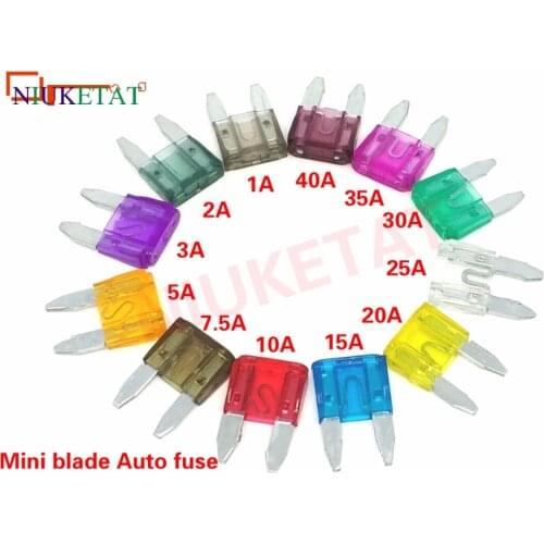 120pcs/bag Mini blade Auto fuse Kit Blade Fuse Car fuse kit Assortment 1A 2A 3A 5A 7.5A 10A 15A 20A 25A 30A 35A 40A each of 10pc