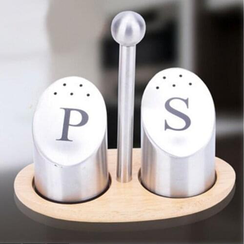 2pcs Kitchen Stainless Steel Spice Jars Seasoning Shaker Rub Container