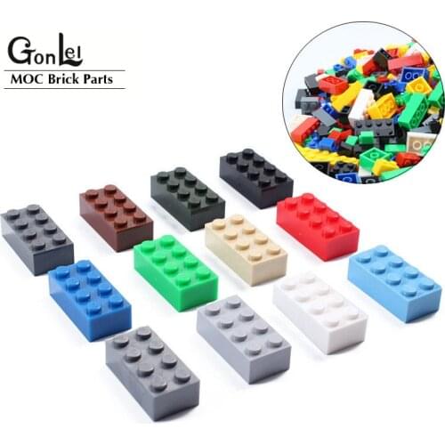 400Pcs/lot MOC Creative Bricks 2x4 Basics Enlighten Classic Building Blocks Bulk DIY Toys Compatible with Brick 3001 Parts