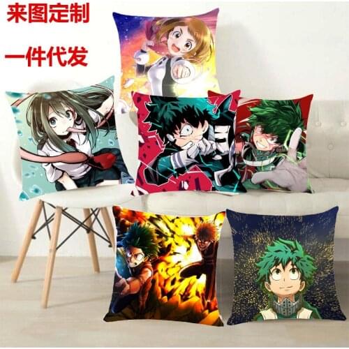 45*45CM No pillow core My Hero Academia Midoriya Izuku Bakugou Katsuki pattern pillow case Model toys Gift