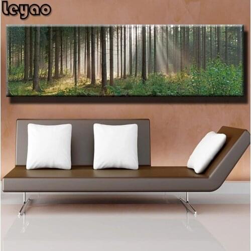 Natural Scenery 5d Diy Diamond Painting Forest Full Square Round Drill Diamond Embroidery Green Trees Mosaic Art Home Decor