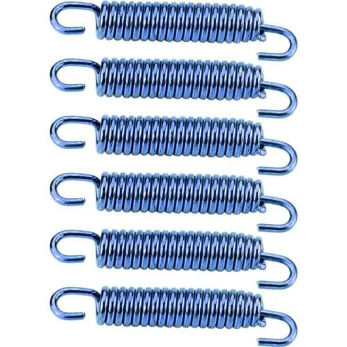 6pcs Stainless Steel Muffler Exhaust Pipe Spring Hooks for Motorcycle Scooter ATV Blue Color