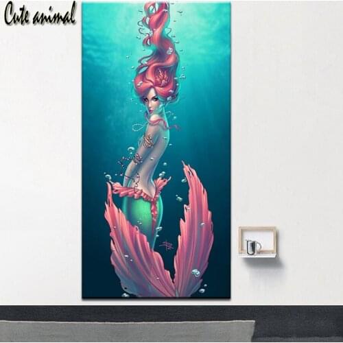 5d DIY Diamond Painting Mermaid Princess Pearl Full Drill Square / Round Mosaic Crystal Diamond Painting Embroidery Accessories