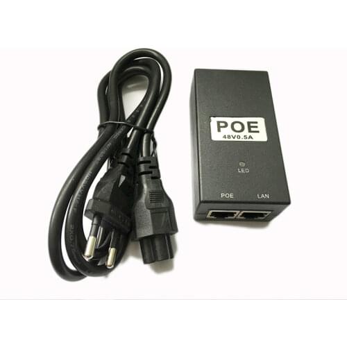 Security 48V0.5A 15.4W POE Adapter POE Injector Ethernet Power for POE IP Camera Phone PoE Power Supply EU Plugjavascript