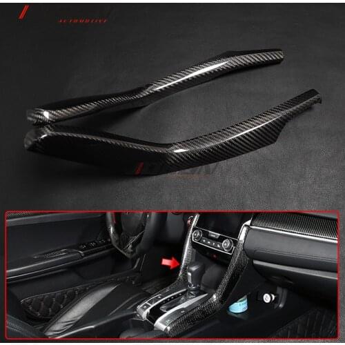 Dry Carbon Fiber Car Central Console Side Panel Trim For Honda Civic 10th MK X MK10 2017-2020 Accessories Decor Anti-scratch