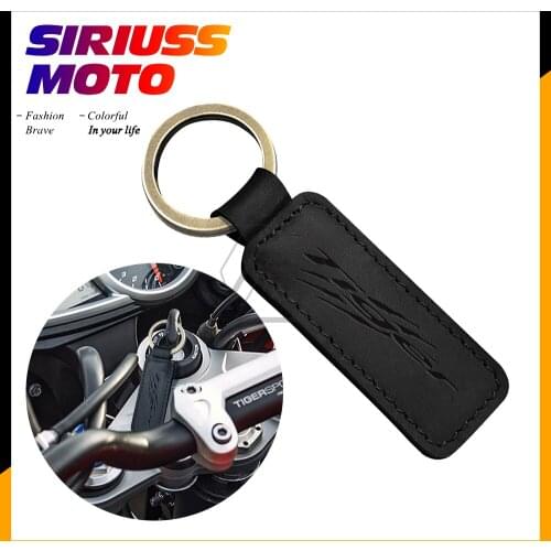 Motorcycle Cowhide Keychain Key Ring Case for Triumph Tiger 800 900 1200 Keyring