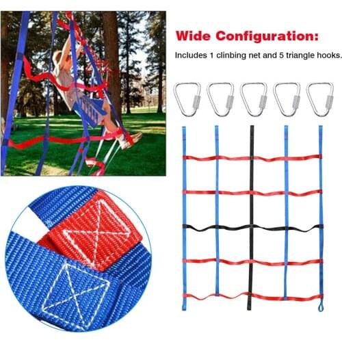 Children Climbing Net Rainbow Nylon Outdoor Kids Physical Training DIY Climbing Accessories 145X185CM Ninja Rope Arm Training