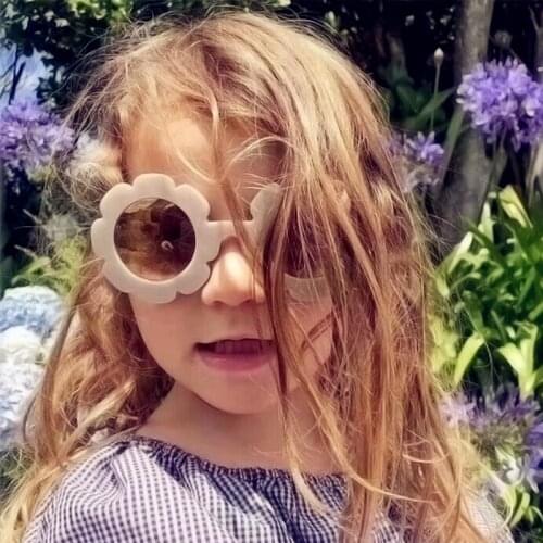 ONEVAN 2021 Children Sunglasses Flower Sun Glasses for Kids High Quality Transparent Glasses Pink Shades for Girls Boys UV400