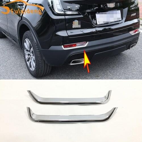 For Cadillac XT4 2018-2020 Carbon fiber ABS Chrome Rear Tail Fog Light Eyebrow Cover Trim Car Styling Accessories