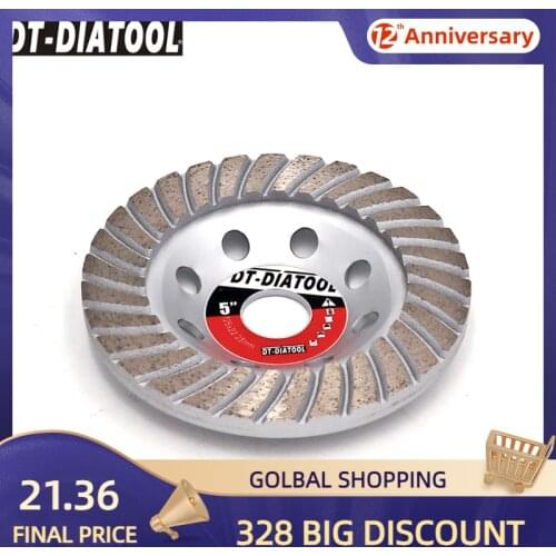 DT-DIATOOL Dia 125mm/5inch Diamond Segmented Turbo Row Cup Grinding Wheel Discs for Concrete Brick Hard Stone