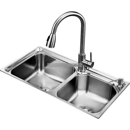 Kitchen Sink Single-slot Double-slot Package 304 Stainless Steel Sink, Vegetable Sink, Thickened Basin, Large Sink