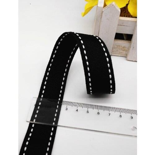 Hot sale Width 2.5cm 1" White jump line grosgrain ribbons Wedding Christmas gift packing DIY clothing accessories long 1meter