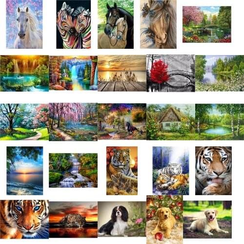 Colorfully dogs cross stitch kit people 18ct 14ct UNprinting11ct count print canvas stitches embroidery DIY handmade needlework