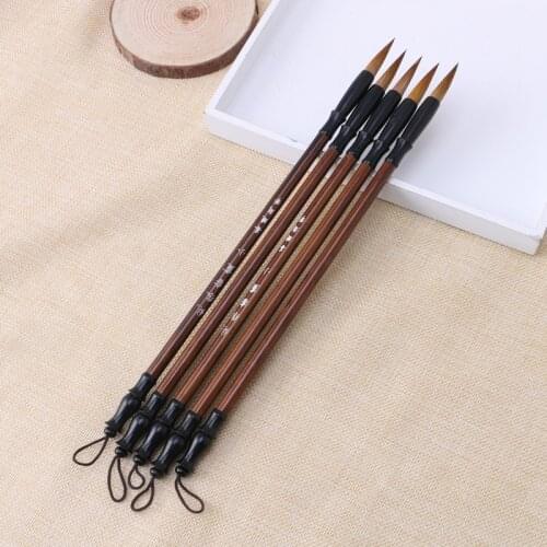 New 1PC Chinese Calligraphy Brushes Pen Wolf Hair Writing Brush Wooden Handle APR-12