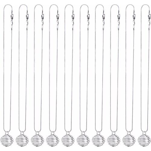 10Pcs/Set Silver Plated Spiral Bead Cages Pendants for Jewelry Craft Findings Making 15x20mm #250177