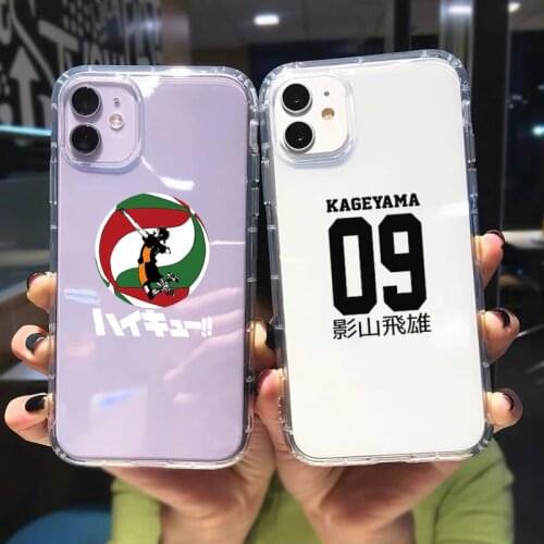 Japan Anime Oya Haikyuu Love Volleyball Phone Case Transparent for IPhone 11 12 Mini Pro XS MAX 8 7 6 6S Plus X SE 2020 XR Cover