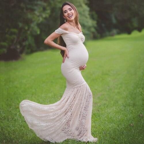 Maternity Photography Props Pregnancy Clothes Maxi Maternity Photography Dress Lace Fancy Sexy Maternity Dress For Photo Shoot