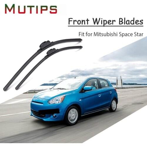 1Set Rubber Car Front Wiper Blade Kit For Mitsubishi Space Star 2017 2016 2015-1998 Windscreen Original Insert Strip Accessories
