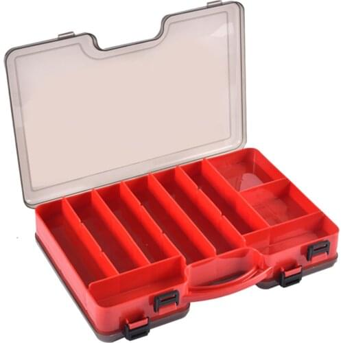 Fishing Bait Storage Box Transparent Lid Double-sided Use Waterproof Portable Storage Tackle Box with Handle Fishing Accessories