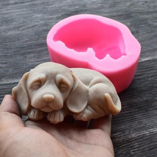 Silicone nolds 3D Soap Mold of a Puppy Mold of the Dog Molds Silicone Animals Mould SQ17167