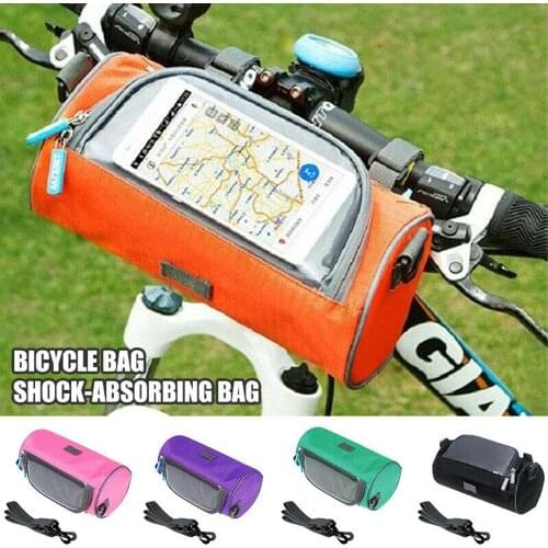 Bicycle Front Frame Tube Phone Touch Screen Storage Bag Cycling Shoulder Pouch Large Capacity Waterproof Oxford Cloth Bag