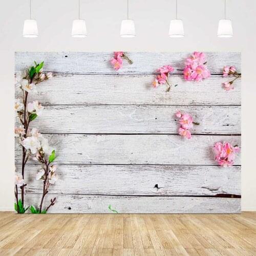 Vinyl floor wood floral backdrop newborn portrait photo booth background flowers snow white wood floor photophone photocall
