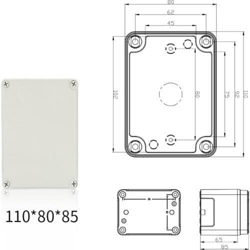 Waterproof Plastic Electronic Project Enclosure Cover CASE Box 110x80x85mm 1box 75pcs