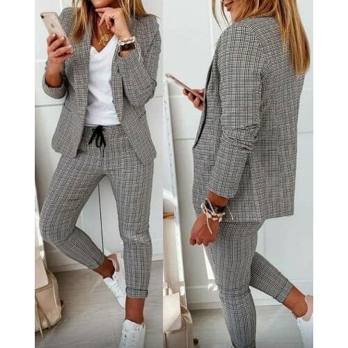 XIKUO Women's Trouser Suits In A Cage