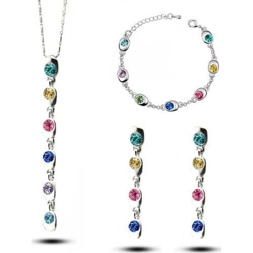 2017 New Arrival Austrian Crystal Bracelets High Quality Silver Plated Fashion Jewelry Nickel Free Women Accessories