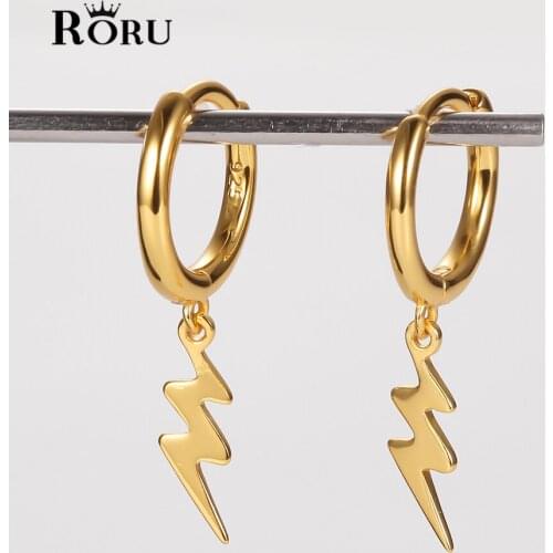 Lightning Silver Earrings 925 Women Classic Glossy Geometry Trendy Gold Hoop Earrings for Women Korean Style Wedding Jewelry
