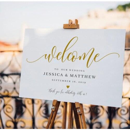Gold Welcome Sign,Wedding Welcome Sign,Welcome Sign Wedding,Welcome Sign Printable,Welcome Sign Template,Script Welcome Sign