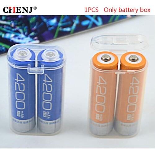 1PC 18650 Battery Portable Waterproof Clear Holder Storage Box Transparent Plastic Safety Case For 2 Sections 18650