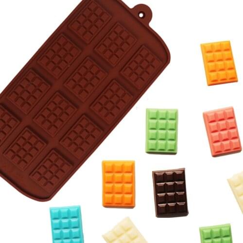 1PCS Silicone Mold 12 Cells Chocolate Mold Fondant Patisserie Candy Bar Mould Cake Mode Decoration Kitchen Baking Accessories