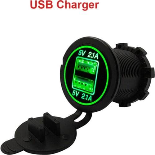 2.1A/1A Led Display Auto USB Car Charger Cigarette Lighter Adapter Socket Outlet Power Charger Car 4.2A 2 USB Ports DC 12V-24v
