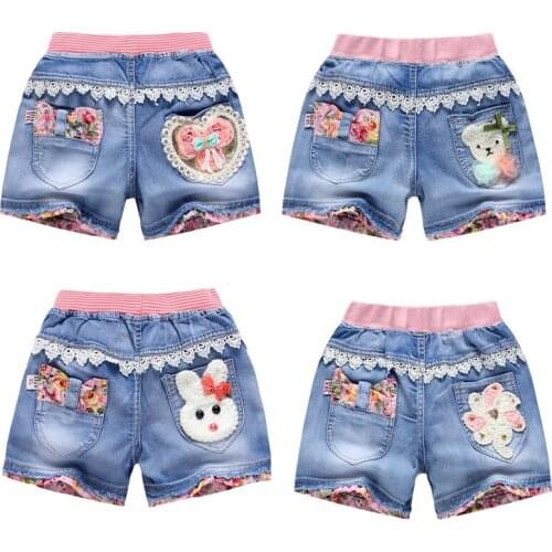 2021 Kids Cute Shorts Girl Summer Denim Shorts Jean Shorts Girl Clothing Summer Beach Shorts Wholesale Clothing 3-12Y