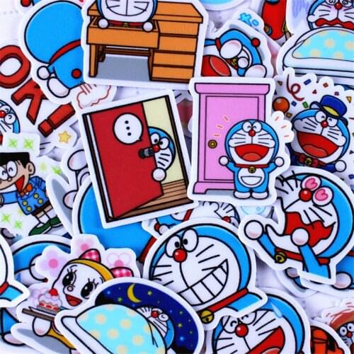 40 PCS Cartoon blue cat everyday Paper Sealing Stickers Crafts And Scrapbooking book Decorative sticker DIY Stationery