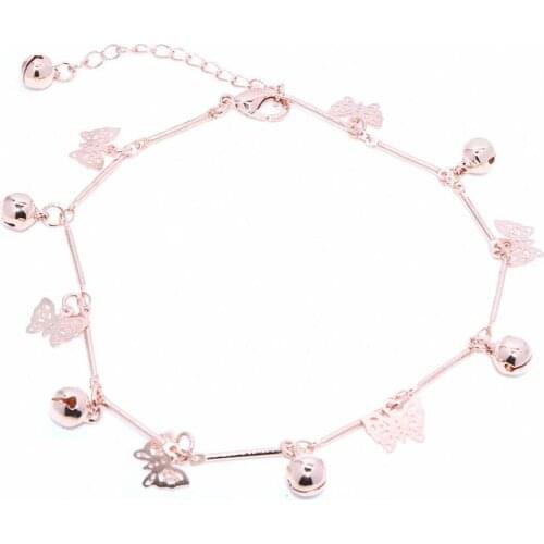 5pcs Wholesale Foreign Trade Simple Beach Ladies Anklet Foot Accessories Metal Chain Trend Fashion butterfly Female Feet Bare Ch