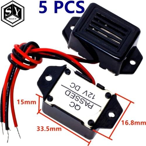 GREAT IT 5PCS Alarm Buzzer DC 12V 85dB Mini Electronic Alarm Buzzers Constant Tone