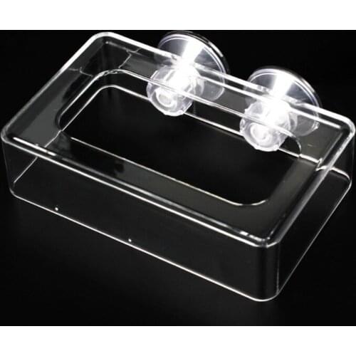 Aquarium Arcylic Square Float Feeder Ring Suction Cup Betta Fish Food Feeding Cup Shrimp Feeder for Plant Tank Fish Tank