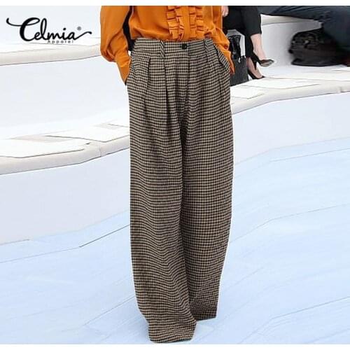 Женские брюки в клетку Celmia China At AliExpress