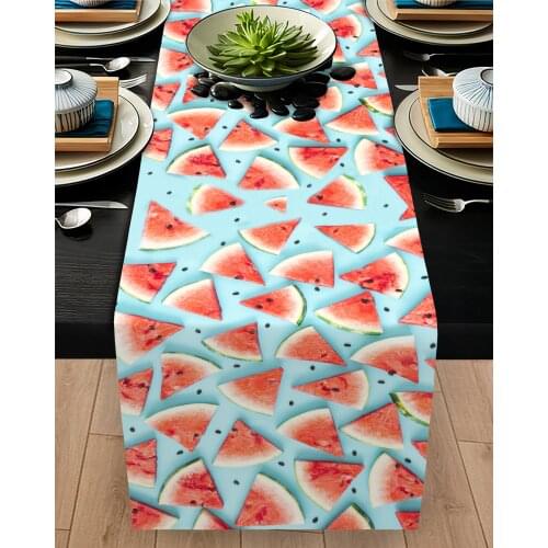 Runner cover table Living Room Kitchen blue color watermelon pattern micro fabric cover runner pattern Free Shipping