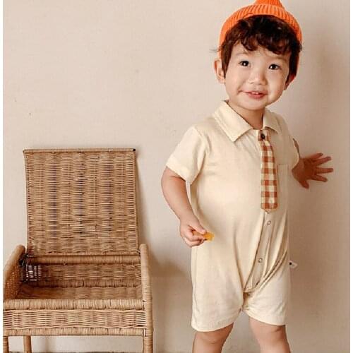 Baby Boys Romper For Newborn Handsome Newborn Baby Clothes For 1st Birthday Gentleman Boys Onesie Overall Infant Jumpsuit Cotton