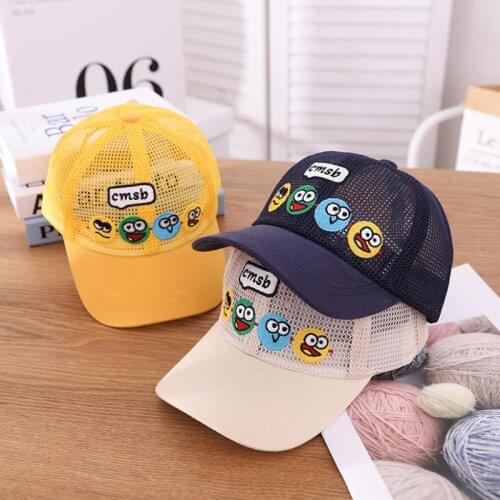 Doitbest Breathable Child mesh Baseball Cap summer Happy Emoticons kids sun Hats Boys Girls Caps childs snapback Hat gorras