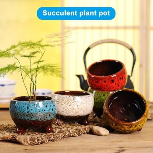 Succulent Pot Ceramic Succulent Plant Flower Pot Container Planter Bonsai Pots for Home Decorations ALI88