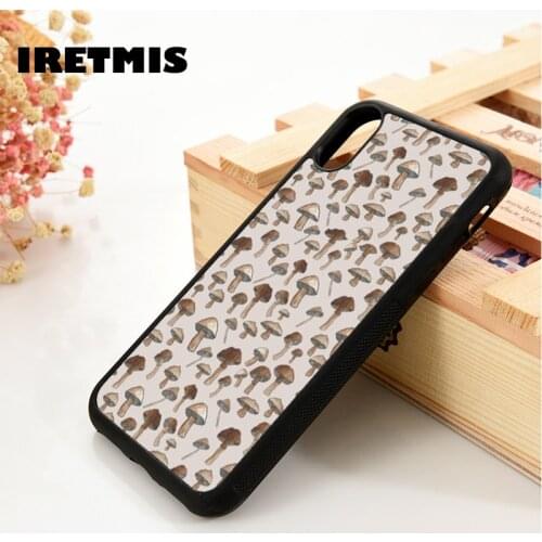 Iretmis 5 5S SE 2020 6 6S TPU Silicone Rubber Phone Case Cover for iPhone 7 8 Plus X Xs 11 12 MINI Pro Max XR Mushroom Pattern