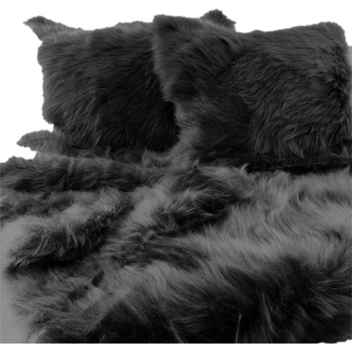 Faux Fur Bed And Sofa Wrap Set/Black double duvet cover different duvet cover set