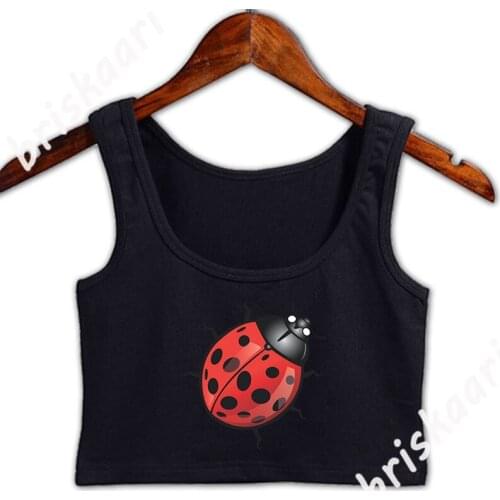 Beautiful Animal Ladybug Crop Top Tops Summer Style Sleeveless S-XXL Graphic Fashion Leisure Fitness Vest